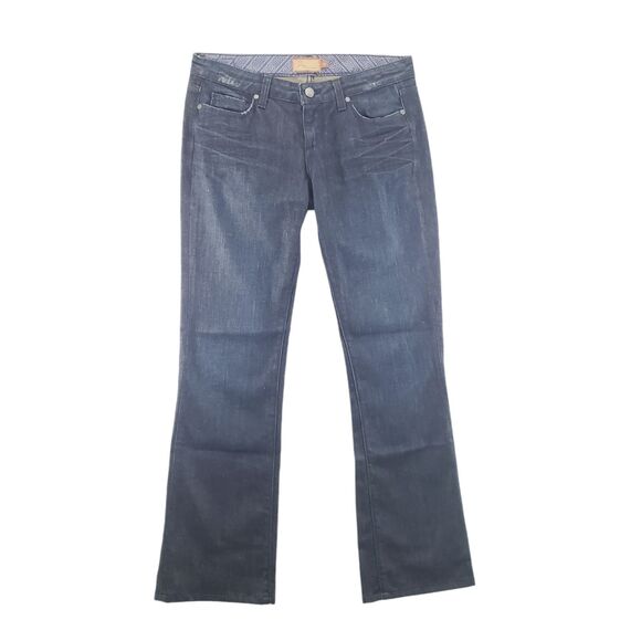 28x32 Paige Benedict Canyon Bootcut 8" Low Rise Dark Wash Flare - Picture 1 of 10